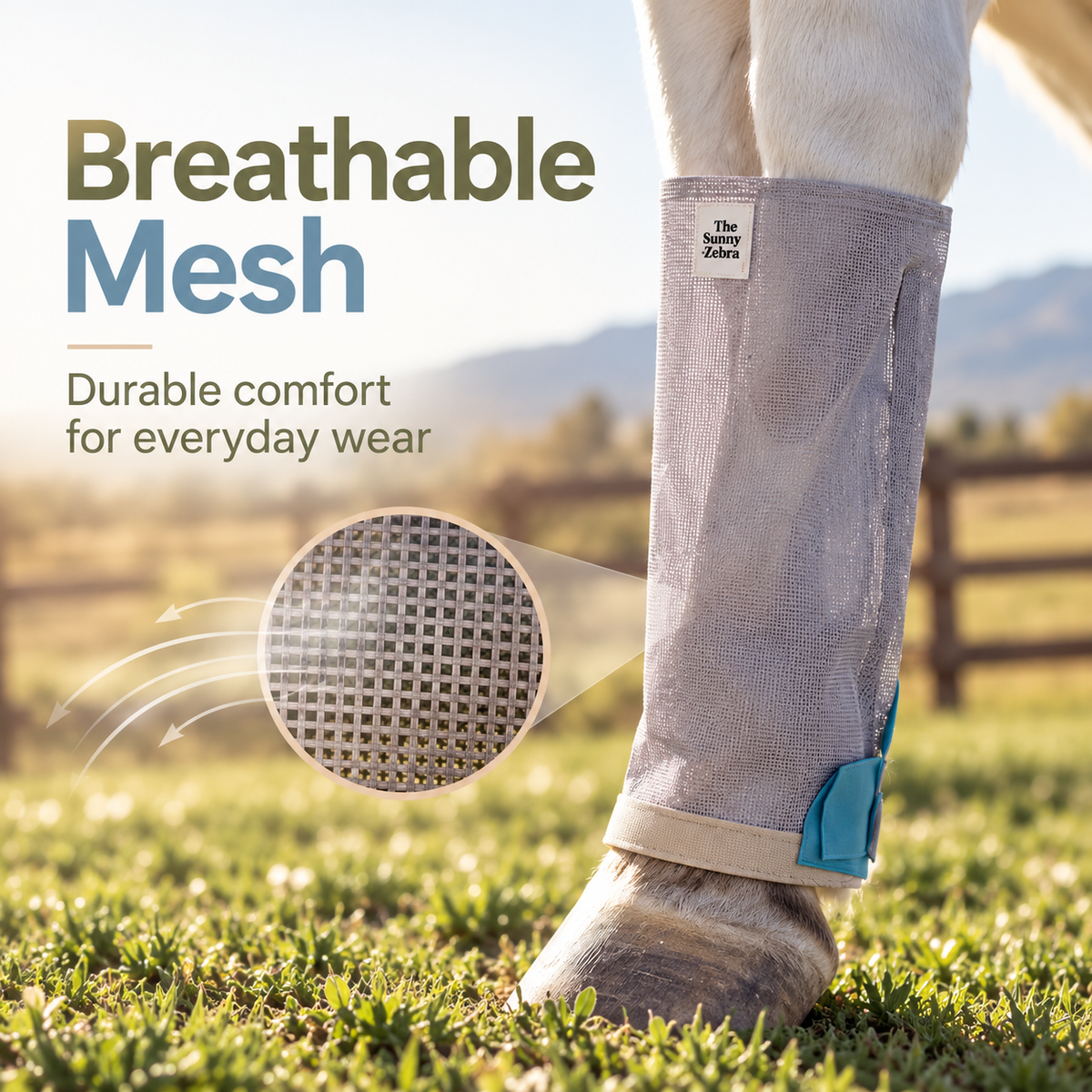 Botas anti moscas para caballos, talla mediana, malla transpirable. No se deslizan, se mantienen erguidas todo el día, juego de 4 botas holgadas. Protección para las piernas del caballo.