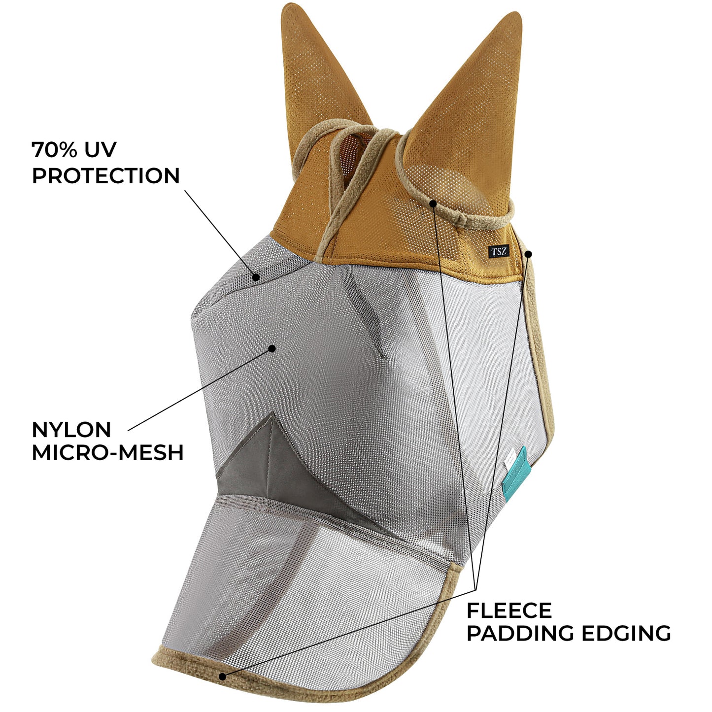 Horse Fly Mask with Ears and Nose